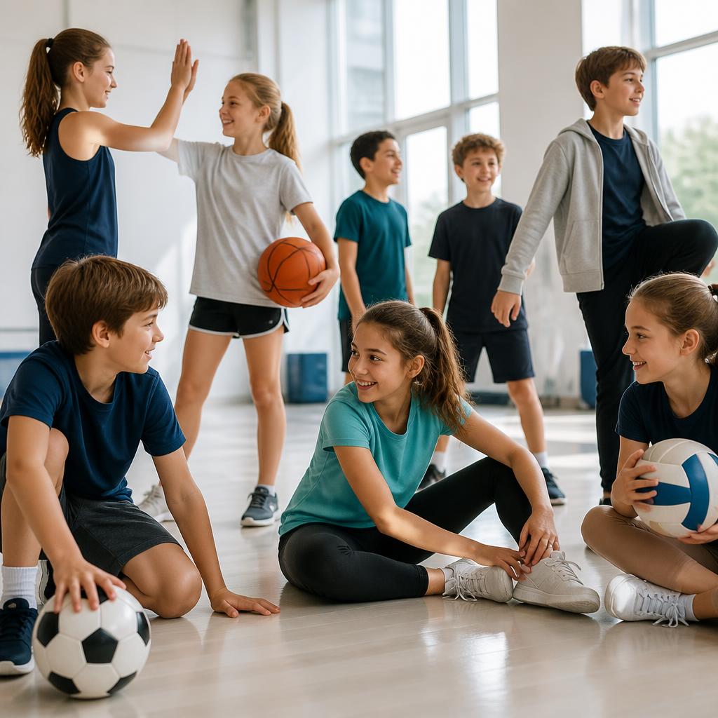 Dzieci w strojach sportowych podczas treningu w Akademia Deportivo Mind & Gim